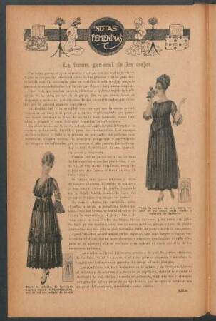 Notas femeninas : La forma general de los trajes