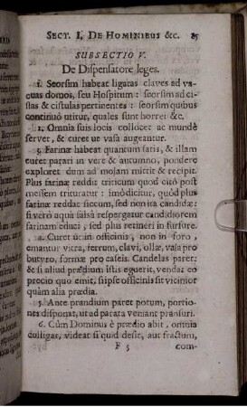 Subsectio V. De Dispensatore leges