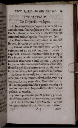 Subsectio V. De Dispensatore leges