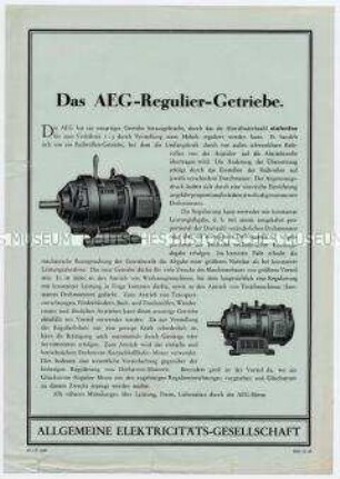 Das AEG-Regulier-Getriebe.