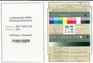 Entnazifizierung Elisabeth Hoffmann , geb. 29.09.1902 (Postfacharbeiterin)