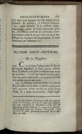 Section Vingt-Huitième. De la Digestion