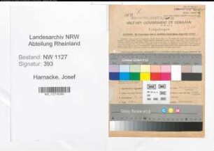 Entnazifizierung Josef Harnacke , geb. 21.12.1900 (Amtsinspektor)