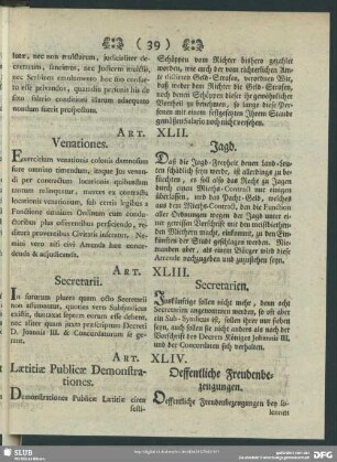 Art. XLIV. Laetitiae Publicae Demonstrationes