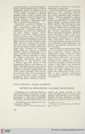 2: Retabulum renesansowe z katedry krakowskiej