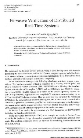 Pervasive verification of distributed real-time systems