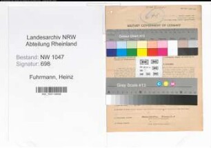 Entnazifizierung Heinz Fuhrmann , geb. 13.03.1905 (Angestellter)