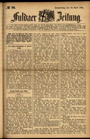 Ausgabe vom Donnerstag, den 20. April 1882.