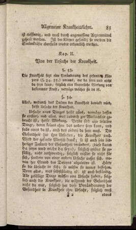 Kap. II. Von der Ursache der Krankheit