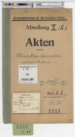 Alliierte Polizei (Gendarmerie, sureté); Tätigkeit, Uebergriffe usw.: Bd. 1 b