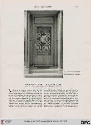52: Volkstümliche Schalterräume : neue Raumgestaltungen von Architekt Ernst Dobler