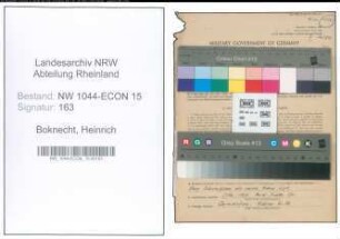 Entnazifizierung Heinrich Boknecht , geb. 03.05.1906 (Werkmeister)