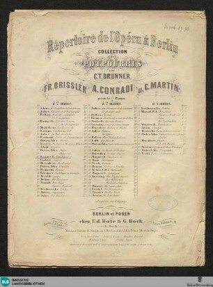 Erstes Potpourri aus der Oper: Tannhäuser von R. Wagner : op. 42
