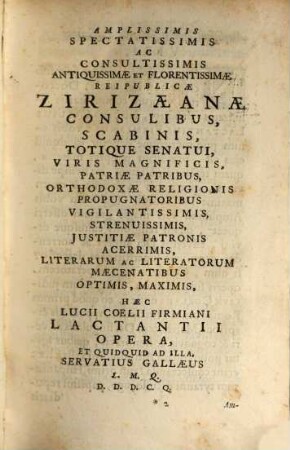 Lucii Coelii Lactantii Firmiani Opera quae extant : Cum selectis Variorum commentariis