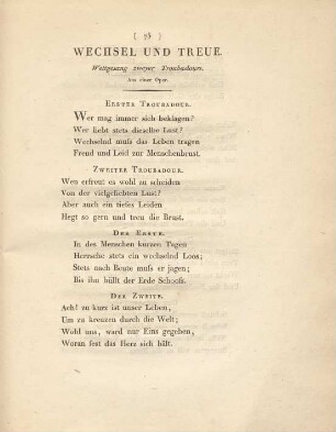 Wechsel Und Treue