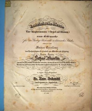 Latein. Messe : für 4 Singstimmen ; (Orgel ad lib.) ; zum Gebrauch für d. Gesangunterricht in lat. Schulen