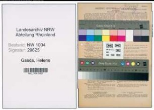 Entnazifizierung Helene Gasda , geb. 10.03.1921 (Verkaeuferin)