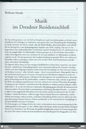 Musik im Dresdner Residenzschloß