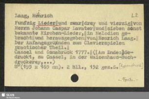 L: [Zettelkatalog der RISM-Arbeitsstelle Dresden (Musikdrucke)]