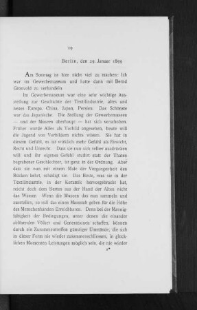 Berlin, den 29. Januar 1899