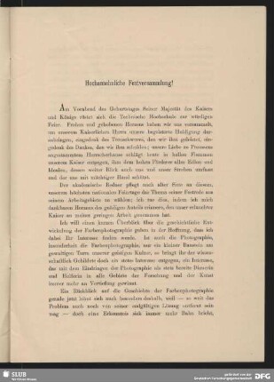 Hochansehnliche Festversammlung!
