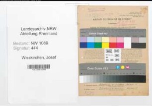 Entnazifizierung Josef Wisskirchen , geb. 31.01.1908 (Polizeibeamter)