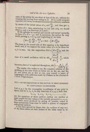 VIII. On the equations of the motion of heat referred to curvillinear co-ordinates.