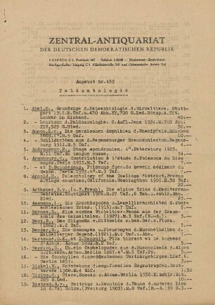 Nr. 459: Paläontologie