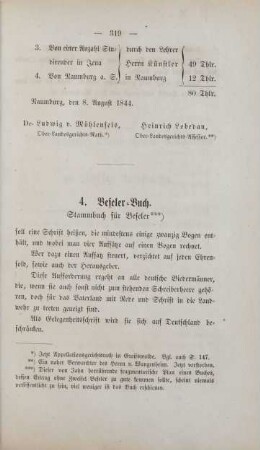 4. Beseler-Buch. Stammbuch für Beseler