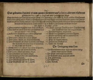 Das gebratene Hun/ wie es vom gantzen fürwerts/ am Sceleton aber von rückwerts gesehen/ wie No. 1 und 2. zeiget/ und wird zertheilet/ wie folget / Die Vorlegung vom Hun