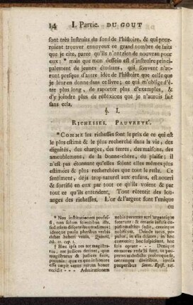 §. I. Richesses. Pauvreté.