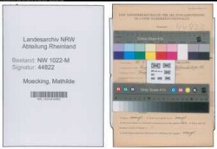 Entnazifizierung Mathilde Moecking , geb. 15.01.1899 ()
