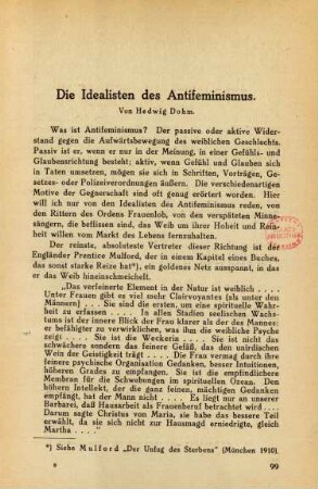 Die Idealisten des Antifeminismus