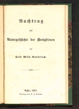 Nachtrag zur Naturgeschichte der Honigbienen