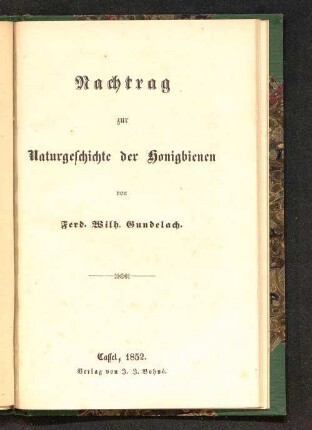 Nachtrag zur Naturgeschichte der Honigbienen