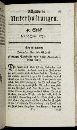 49 Stück. den 26 Junii 1771.