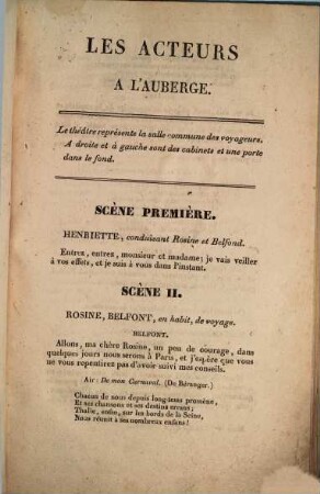Les acteurs à l'auberge : comédie en un acte, mêlée de couplets