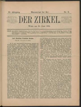 Nr. 6. Wien, am 15. Juni 1881.