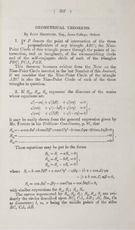 Geometrical theorems.