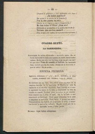 Cuadro sexto. - La barricada.