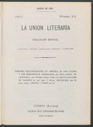 Número XII, Marzo de 1894