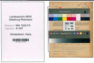 Entnazifizierung Hans Ginsterblum, geb. 25.03.1904 (Kaufmann)