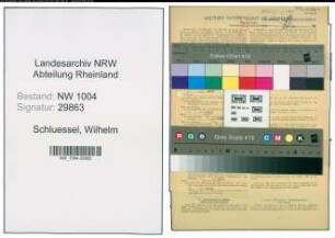 Entnazifizierung Wilhelm Schluessel , geb. 23.05.1906 (Fraeser)