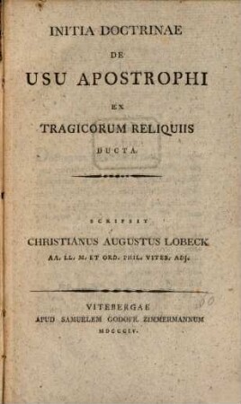 Initia doctrinae de usu apostrophi ex Tragicorum reliquiis ducta