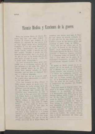 Vicente Medina y Canciones de la guerra