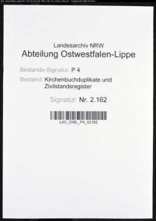 Kirchenbuchduplikate der katholischen Gemeinde (GHT 1871-1874). (Gemeinde: Balve, katholische Gemeinde)