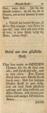 Gebet um eine glückliche Reise