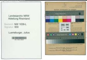 Entnazifizierung Julius Lueneburger , geb. 19.11.1900 (Schlosser)