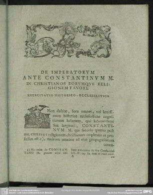 Exercitatio Historico - Ecclesiastica