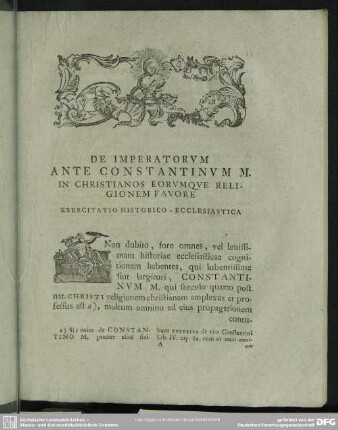 Exercitatio Historico - Ecclesiastica
